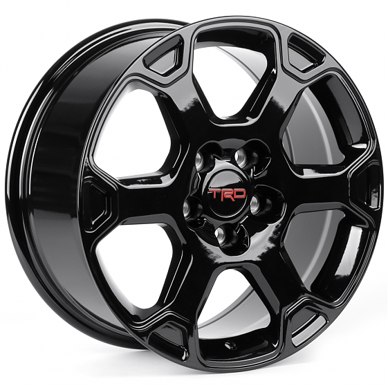 Литые диски 82527 TRD F7789 17 J8 ET38 5x114.3 60.1 чёрный глянцевый: Фото 4