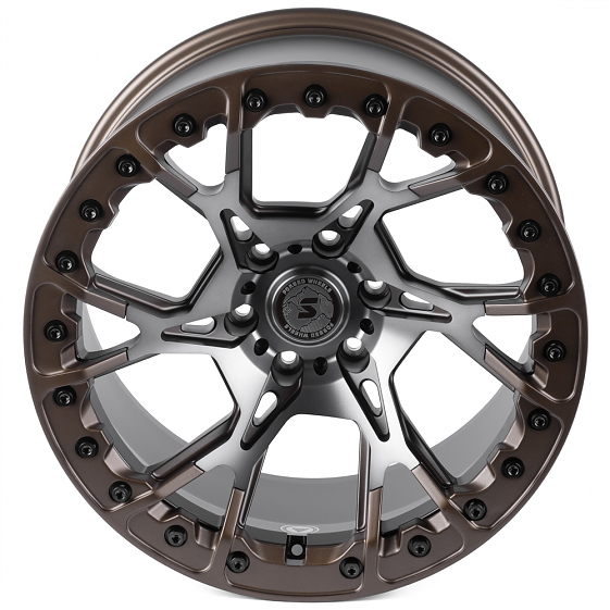 Кованые диски H241205N SKILL SV307-SV453 20 J10 ET-10 6x139.7 78.1 бронза матовая + полировка + мато: Фото 3
