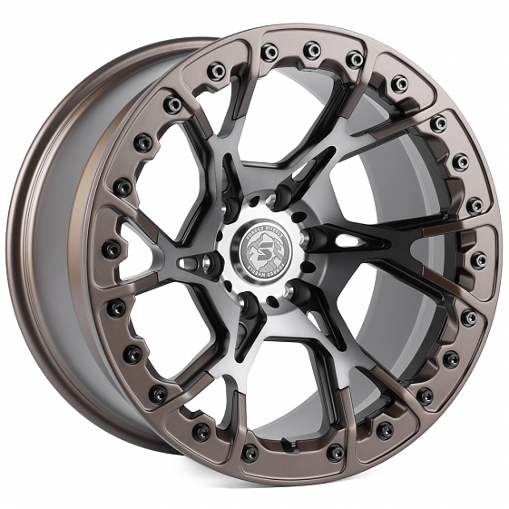 Кованые диски H241205N SKILL SV307-SV453 20 J10 ET-10 6x139.7 78.1 бронза матовая + полировка + мато: Фото 4