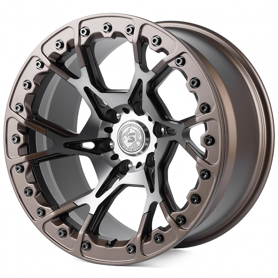 Кованые диски H241205N SKILL SV307-SV453 20 J10 ET-10 6x139.7 78.1 бронза матовая + полировка + мато: Фото 5