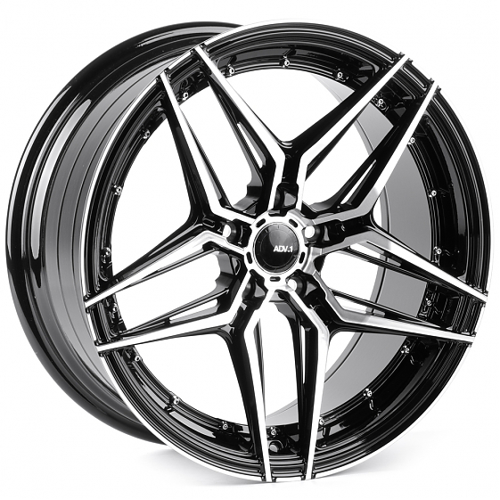 Литые диски 81793 ADV1 FC6001-SF085 19 J8.5 ET35 5x114.3 73.1 чёрный глянцевый + полированные спицы: Фото 4