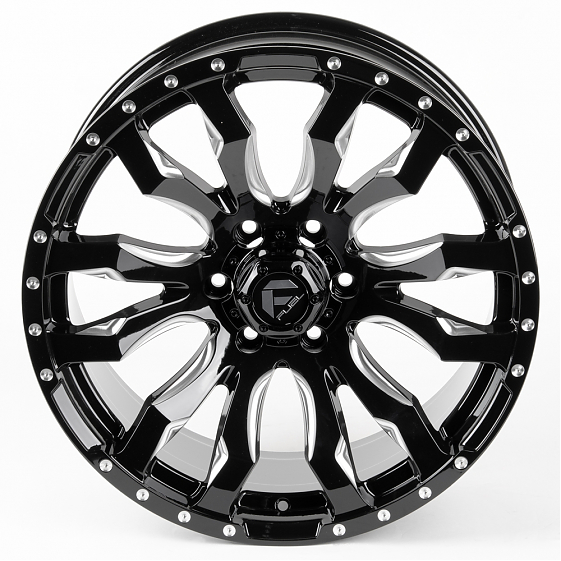 Литые диски 80983 FUEL FG466-23202-2 20 J9 ET20 6x139.7 110.1 чёрный глянцевый + полированные спицы: Фото 3