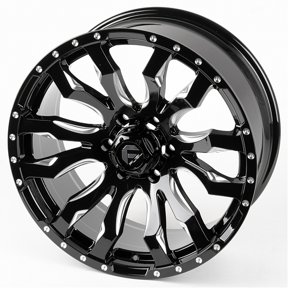 Литые диски 80983 FUEL FG466-23202-2 20 J9 ET20 6x139.7 110.1 чёрный глянцевый + полированные спицы: Фото 5