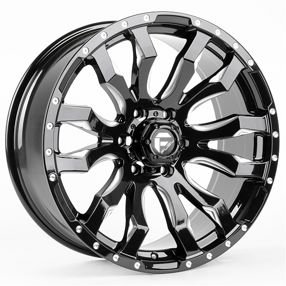 Литые диски 80983 FUEL FG466-23202-2 20 J9 ET20 6x139.7 110.1 чёрный глянцевый + полированные спицы: Фото 6