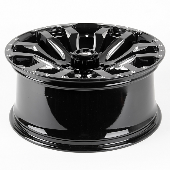 Литые диски 80983 FUEL FG466-23202-2 20 J9 ET20 6x139.7 110.1 чёрный глянцевый + полированные спицы: Фото 7