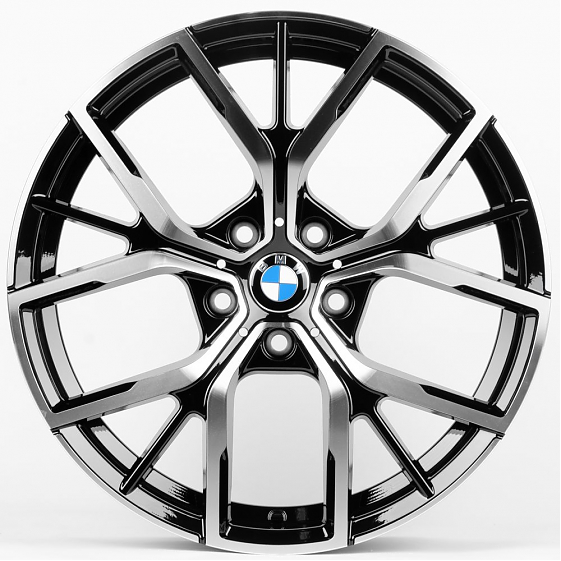 Литые диски 80637 BMW F151-CS242 18 J8 ET30 5x112 66,56 чёрный + полированные спицы: Фото 1