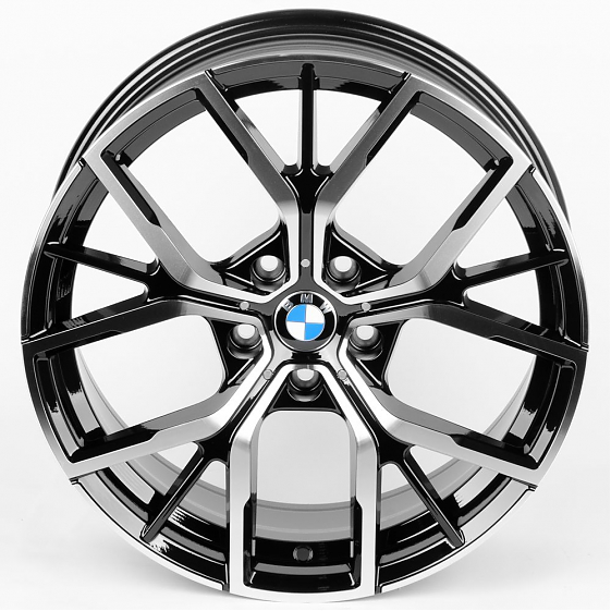Литые диски 80637 BMW F151-CS242 18 J8 ET30 5x112 66,56 чёрный + полированные спицы: Фото 3