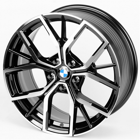 Литые диски 80637 BMW F151-CS242 18 J8 ET30 5x112 66,56 чёрный + полированные спицы: Фото 6