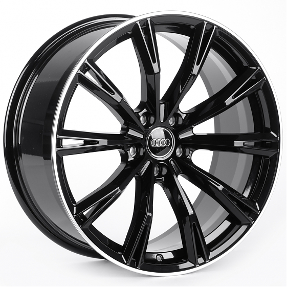 Литые диски 82102 Audi iVF-124-DS345 19 J8.5 ET32 5x112 66.56 чёрный + полированный обод: Фото 4