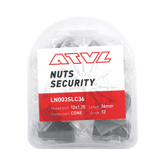 Комплект секретных гаек 60028 ATVL LN003SLC36 конус 12x1,25 36mm чёрный матовый 19/21: Фото 3