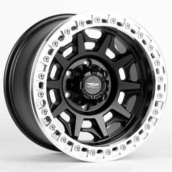 Литые диски 80901 TCW 2628-DS185 17 J9 ET-15 6x139.7 110.1 чёрный матовый + полированный обод: Фото 4