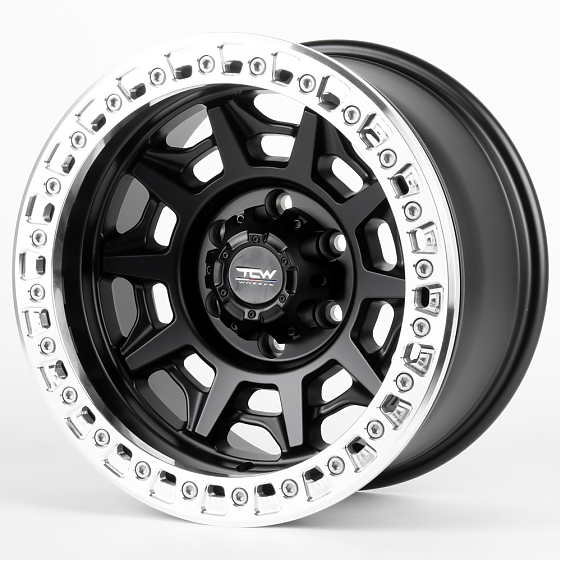 Литые диски 80901 TCW 2628-DS185 17 J9 ET-15 6x139.7 110.1 чёрный матовый + полированный обод: Фото 5