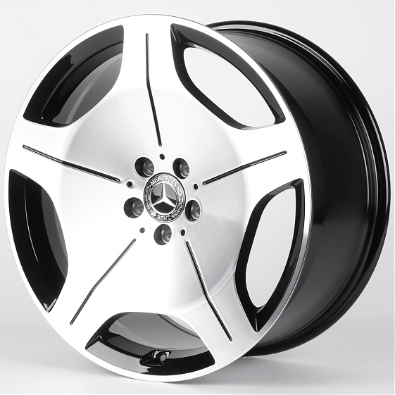 Литые диски 82058 Mercedes-Benz IVF-3069-SF100 20 J8.5 ET36 5x112 66.5 чёрный + полированные спицы: Фото 5