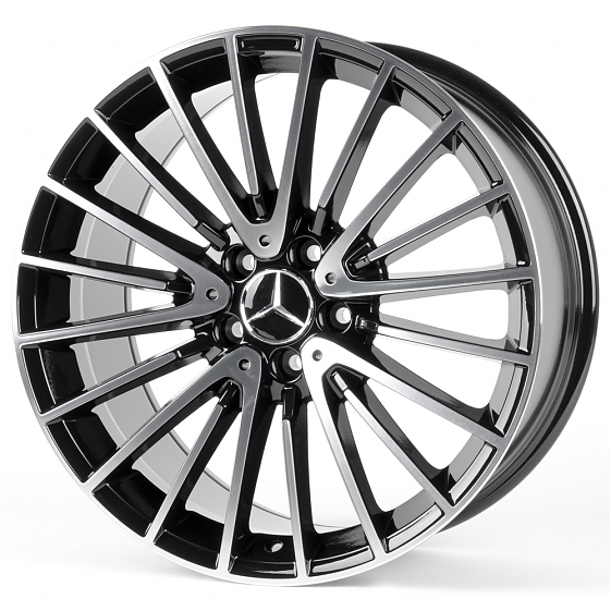 Литые диски 80973 Mercedes-Benz H3064F-SL066 19 J9.5 ET43 5x112 66.5 чёрный глянцевый + полированные: Фото 4
