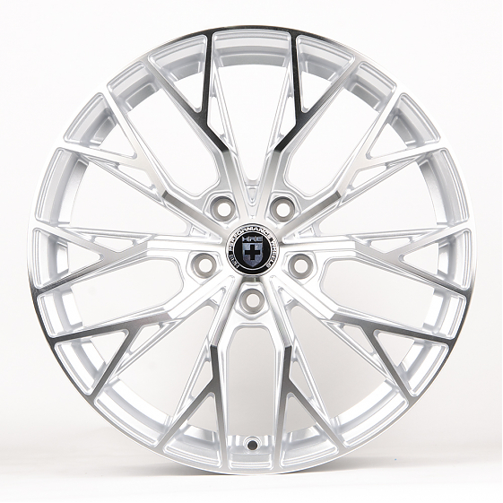 Литые диски 80703 HRE LK013-FG441 18 J8 ET35 5x114.3 73.1 серебро + полированные спицы: Фото 1