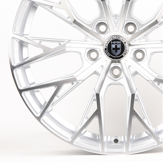 Литые диски 80703 HRE LK013-FG441 18 J8 ET35 5x114.3 73.1 серебро + полированные спицы: Фото 2