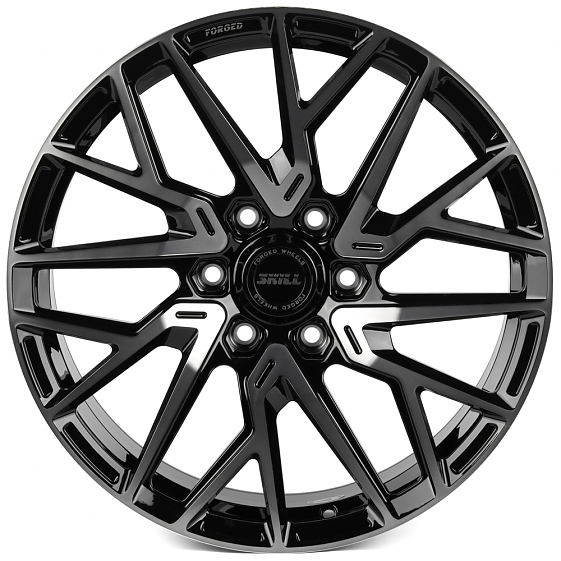 Кованые диски H241206C SKILL SV175-SV451 20 J9 ET28 6x139.7 106.1 чёрный глянцевый + полированные сп: Фото 1