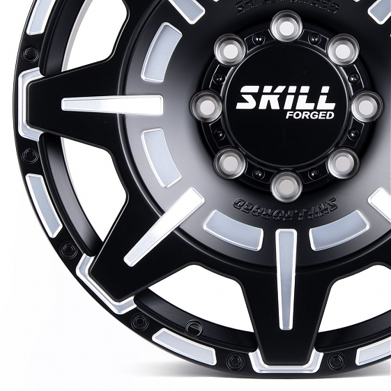 Кованые диски H231102Y SKILL SV308-SV306 20 J9 ET29 8x165.1 121.3 чёрный матовый + полировка: Фото 2