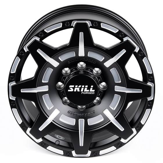 Кованые диски H231102Y SKILL SV308-SV306 20 J9 ET29 8x165.1 121.3 чёрный матовый + полировка: Фото 3