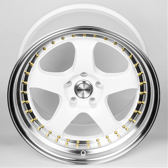 Литые диски 80283 Work JS1091-DS196 18 J10.5 ET22 5x114.3 73.1 белый + полированный обод: Фото 3