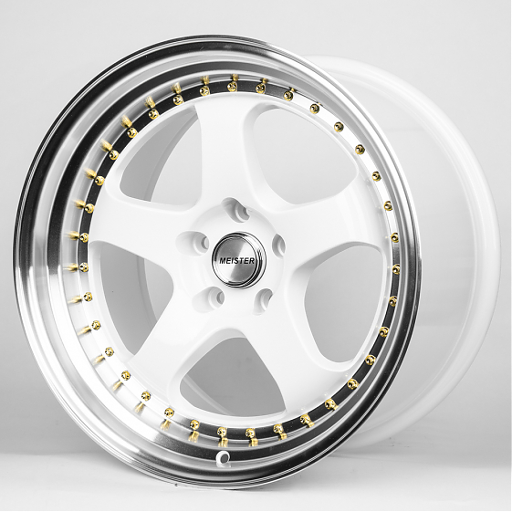 Литые диски 80283 Work JS1091-DS196 18 J10.5 ET22 5x114.3 73.1 белый + полированный обод: Фото 4