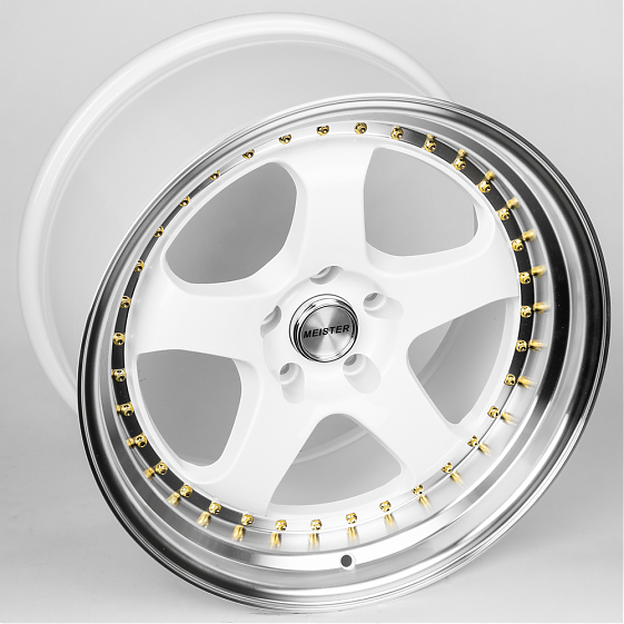 Литые диски 80283 Work JS1091-DS196 18 J10.5 ET22 5x114.3 73.1 белый + полированный обод: Фото 6