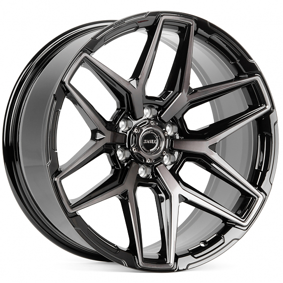 Кованые диски H231120Q SKILL SV854-SV325 22 J9 ET19 6x139.7 77.8 чёрный + полированные спицы под тём: Фото 4