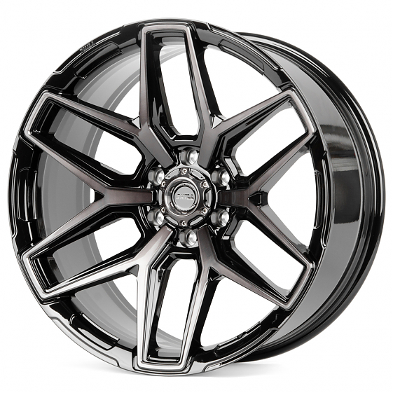 Кованые диски H231120Q SKILL SV854-SV325 22 J9 ET19 6x139.7 77.8 чёрный + полированные спицы под тём: Фото 5