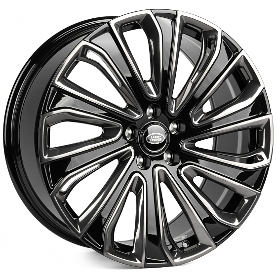 Кованые диски H241211K SL512-SK349 21 J9.5 ET43.5 5x120 72.6 чёрный глянцевый + зеркальная полировка: Фото 4