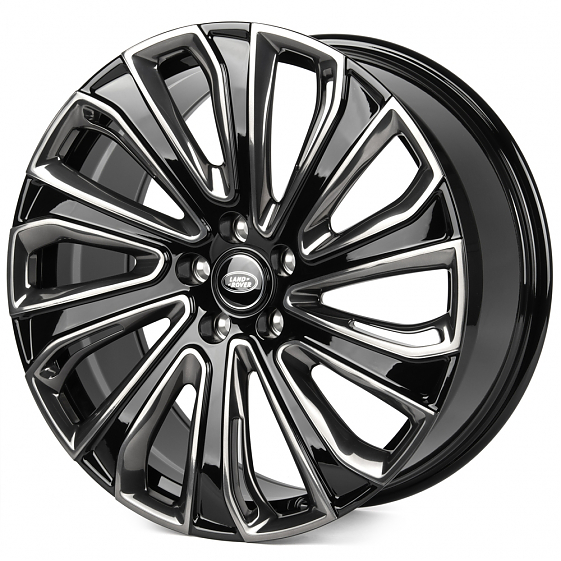 Кованые диски H241211K SL512-SK349 21 J9.5 ET43.5 5x120 72.6 чёрный глянцевый + зеркальная полировка: Фото 5