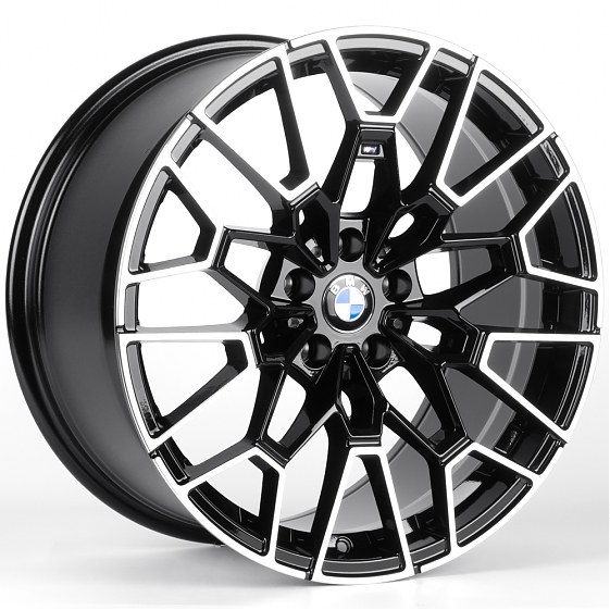 Литые диски 82086 BMW IVF-3209-SM185 19 J8.5 ET30 5x112 66.5 чёрный + полированные спицы: Фото 4