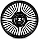 Кованые диски H251002A SKILL SL762-SB594 22 J9.5 ET44 6x135 87.1 чёрный глянцевый