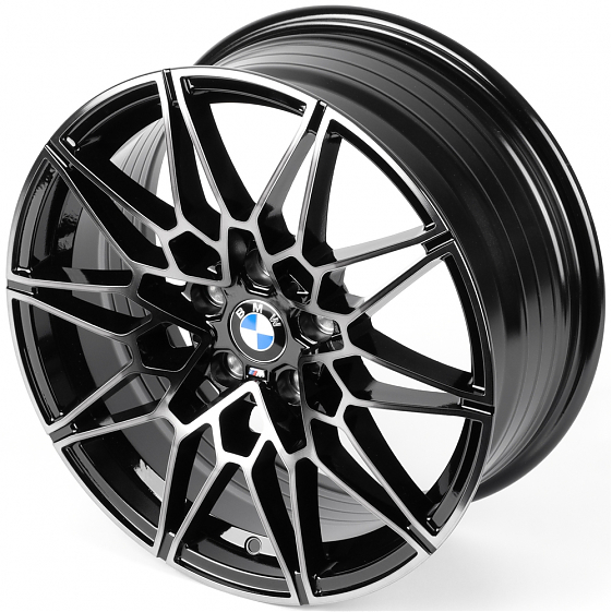 Литые диски 82516 BMW XF022 17 J7.5 ET35 5x112 66.6 чёрный глянцевый + полированные спицы + тёмный л: Фото 6