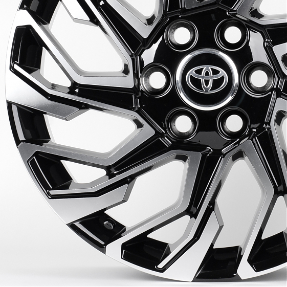 Литые диски 80957 Toyota HP964D-DS214 20 J8 ET60 6x139.7 95.1 чёрный глянцевый + полированные спицы: Фото 2