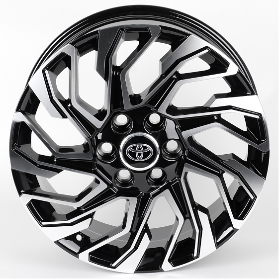 Литые диски 80957 Toyota HP964D-DS214 20 J8 ET60 6x139.7 95.1 чёрный глянцевый + полированные спицы: Фото 3