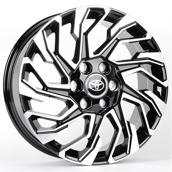 Литые диски 80957 Toyota HP964D-DS214 20 J8 ET60 6x139.7 95.1 чёрный глянцевый + полированные спицы: Фото 4