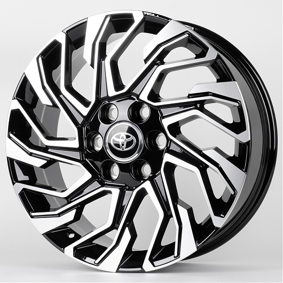 Литые диски 80957 Toyota HP964D-DS214 20 J8 ET60 6x139.7 95.1 чёрный глянцевый + полированные спицы: Фото 5