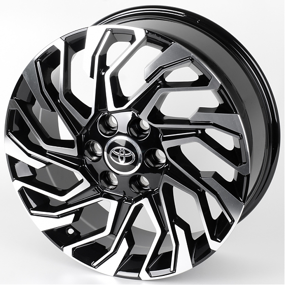 Литые диски 80957 Toyota HP964D-DS214 20 J8 ET60 6x139.7 95.1 чёрный глянцевый + полированные спицы: Фото 6