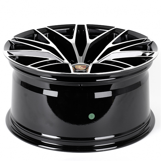 Литые диски 80977 Porsche H3086F-SL078 20 J10 ET19 5x112 66.5 чёрный глянцевый + полированные спицы: Фото 7