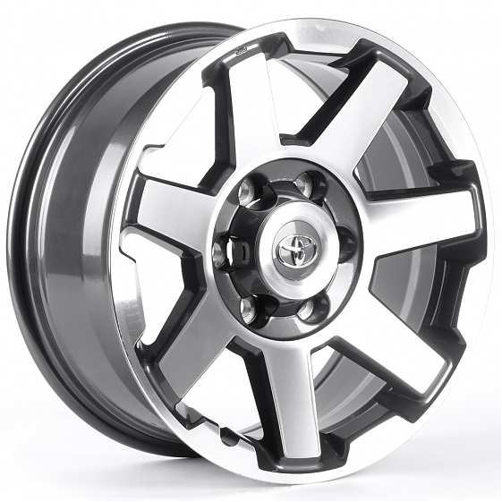 Литые диски 82039 Toyota IVF-3363-DS315 17 J7.5 ET15 6x139.7 106.1 графит глянцевый + полированные с: Фото 4