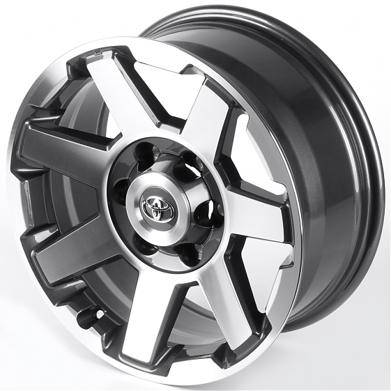 Литые диски 82039 Toyota IVF-3363-DS315 17 J7.5 ET15 6x139.7 106.1 графит глянцевый + полированные с: Фото 6