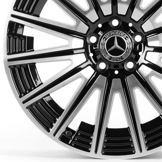 Литые диски 81754 Mercedes-Benz FC3176-SM187 19 J9.5 ET45 5x112 66.5 чёрный + полированные спицы: Фото 2