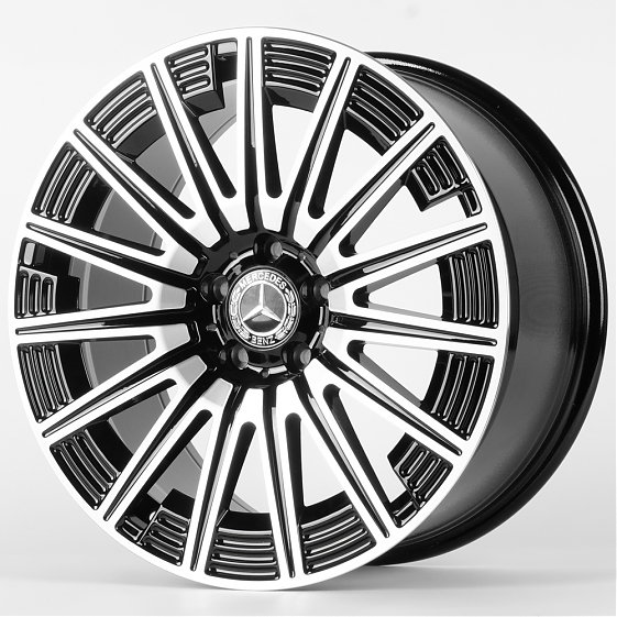 Литые диски 81754 Mercedes-Benz FC3176-SM187 19 J9.5 ET45 5x112 66.5 чёрный + полированные спицы: Фото 5