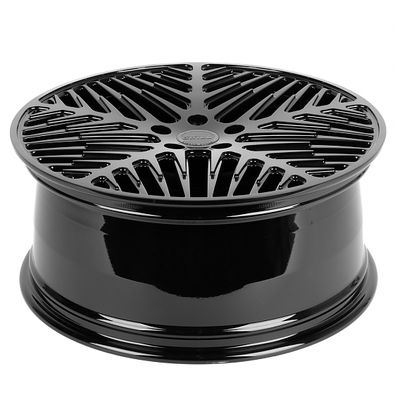 Кованые диски H231104B SKILL SL219-SL086 21 J9 ET45.5 5x120 62.5 чёрный глянцевый + полированные спи: Фото 7