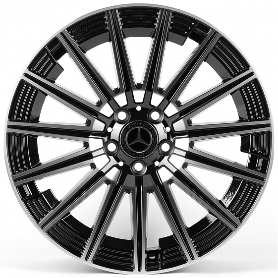 Литые диски 82325 Mercedes-Benz XF002-CT510 19 J9.5 ET43 5x112 66.45 чёрный матовый + полированные с: Фото 1