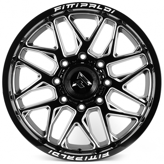 Литые диски 81618 Fittipaldi FA19BM 20 J9 ET18 8x180 124.3 чёрный глянцевый + полированные спицы: Фото 1