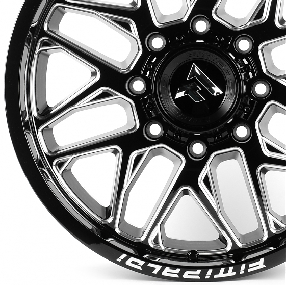 Литые диски 81618 Fittipaldi FA19BM 20 J9 ET18 8x180 124.3 чёрный глянцевый + полированные спицы: Фото 2