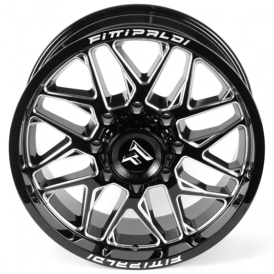 Литые диски 81618 Fittipaldi FA19BM 20 J9 ET18 8x180 124.3 чёрный глянцевый + полированные спицы: Фото 3