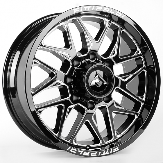 Литые диски 81618 Fittipaldi FA19BM 20 J9 ET18 8x180 124.3 чёрный глянцевый + полированные спицы: Фото 4