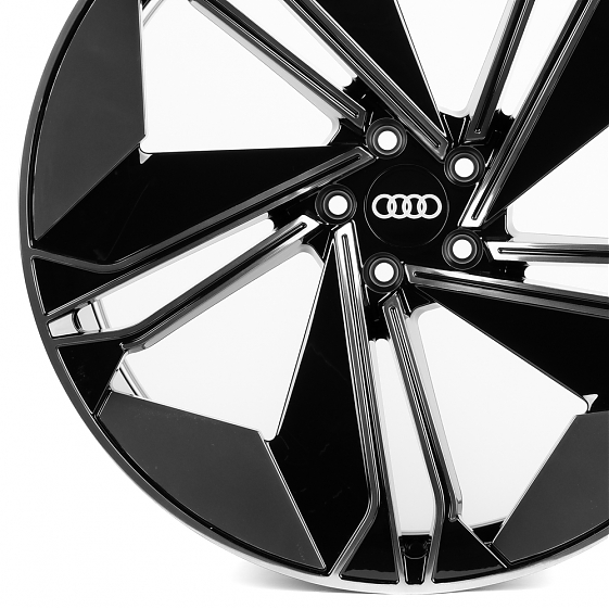 Кованые диски H260124U SKILL SL518-CS444 22 J10 ET21 5x112 66.5 чёрный глянцевый + зеркальная полиро: Фото 2
